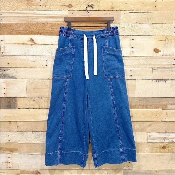 Anthropologie Maeve Tie Waist Wide Leg Jeans Size Medium Denim